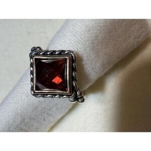James Avery Retired Alessandra Garnet Ring in 925 Silver and 14K Gold, Size 5